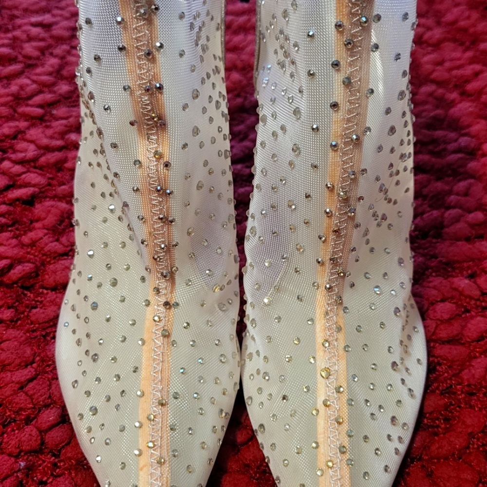 Rhine stone ankle boots